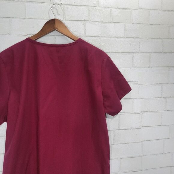 Red Panda burgundy scrub top - Picture 8 of 11